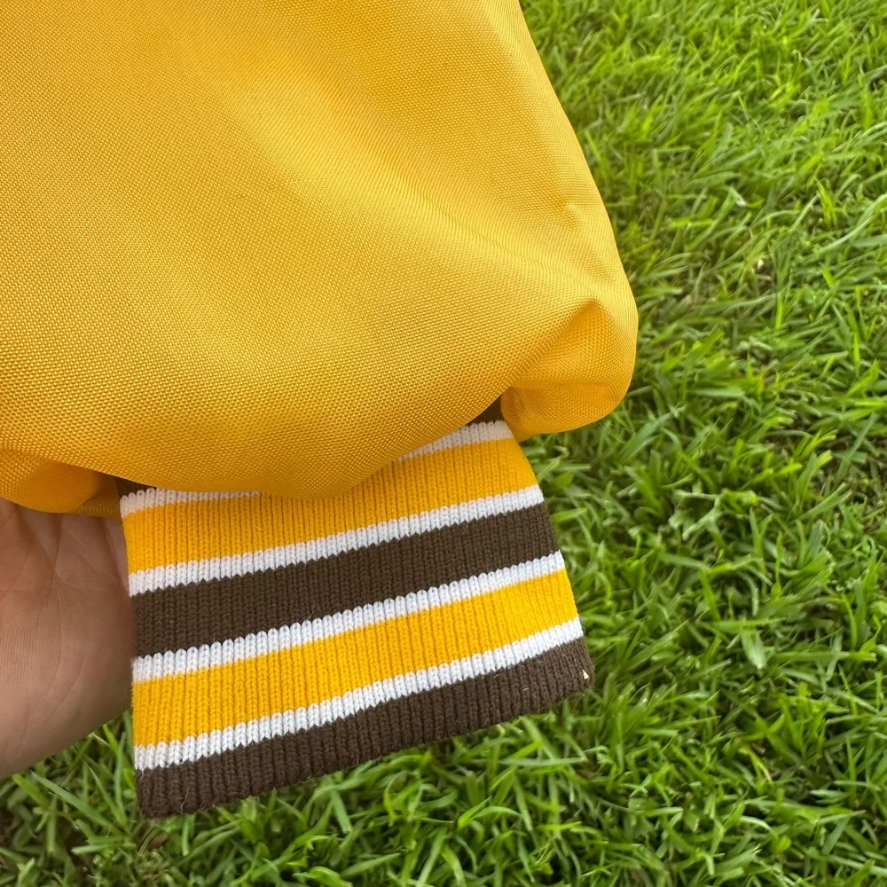 Vintage Mayfield Milk jacket windbreaker. Yellow and brown. Size M. Mean/unisex - Picture 8 of 10